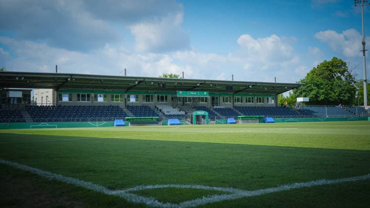 Fußball, A-Junioren, Saison 2025 2026, DFB Pokal, Finale, VfB Stuttgart U19 vs. VfL Wolfsburg U19, Freitag 22.05.2026, Karl-Liebknecht-Stadion Potsdam, Im Bild: Ein Blick auf die Tribüne des Potsdamer Karl-Liebknecht-Stadion Brandenburg Deutschland