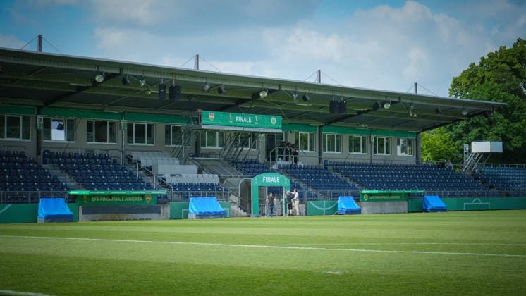 Fußball, A-Junioren, Saison 2025 2026, DFB Pokal, Finale, VfB Stuttgart U19 vs. VfL Wolfsburg U19, Freitag 22.05.2026, Karl-Liebknecht-Stadion Potsdam, Im Bild: Ein Blick auf die Haupttribüne des Karl-Liebknecht-Stadions Brandenburg Deutschland