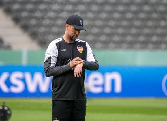 Fußball, Herren, Saison 2025 2026, 83. DFB-Pokal-Finale, FC Bayern München - VfB Stuttgart, Training am Vortag, im Bild: Trainer Sebastian Hoeneß (VfB Stuttgart), 22.05. 2026, Copyright: xMatthiasxKochx