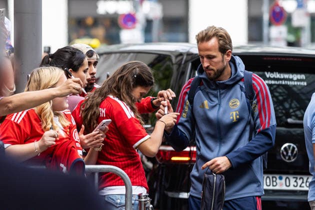 GER, DFB-Pokalfinale, Training und Pressekonferenz, FC Bayern München - VfB Stuttgart. 22.05.2026, Olympiastadion, Olympiastadion, GER, DFB-Pokalfinale, Training und Pressekonferenz, FC Bayern München - VfB Stuttgart. Harry Kane (FC Bayern München 9) bei der Ankunft im Hotel Â