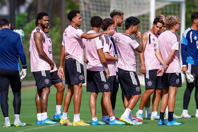 FORT LAUDERDALE, FL - MAY 22: Inter Miami CF players are seen during an Inter Miami Training Session at Florida Blue Training Center on May 22, 2026 in Fort Lauderdale, Florida. (Photo by Chris Arjoon Icon Sportswire) SOCCER: MAY 22 Inter Miami CF Training EDITORIAL USE ONLY Icon2605220010002