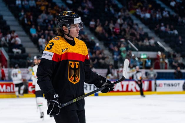 ZURICH, SWITZERLAND - MAY 22: Lukas Reichel (Germany, 73) during the Preliminary Round - Group A Match 33 between Germany and Hungary at the IIHF Ice hockey, Eishockey World Championship, WM, Weltmeisterschaft 2026, Swiss Life Arena on May 22, 2026 in Zurich, Switzerland. Zurich Switzerland Copyright: xTimoxSteinx