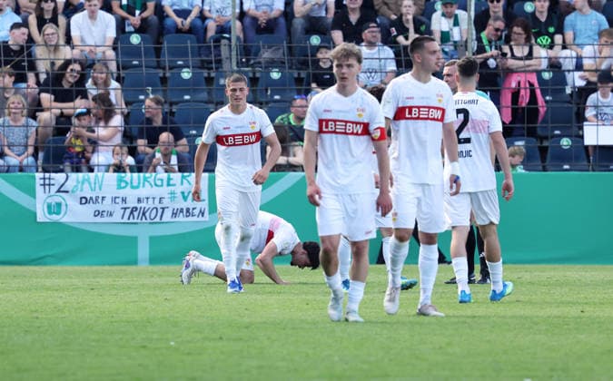 22.05.26 A-Junioren DFB-Pokal Finale 2026 U19 VfL Wolfsburg - U19 VfB Stuttgart Deutschland, Potsdam, 22.05.2026, Fussball, Saison 2025 2026, A-Junioren DFB-Pokal Finale 2026, U19 VfL Wolfsburg - U19 VfB Stuttgart: Mirza Catovic (U19 VfB Stuttgart); Jubel Tor 0:2 Catovic.