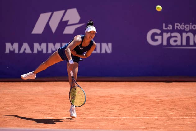 2026 WTA, Tennis Damen Strasbourg 500 - Semi Finals (Day 6) Ann Li in action during the semifinal at the 2026 WTA Internationaux de Strasbourg Women s tennis tournament at the Tennis Club de Strasbourg in Strasbourg, France, on May 22, 2026. Strasbourg France  Copyright: xOwenxHammondx originalFilename:hammond-2026wtai260522_npkkN.jpg