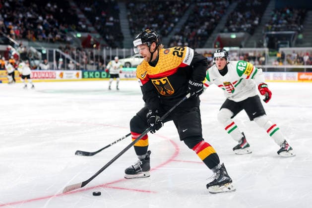 Ice hockey, Eishockey - IIHF WC 2026 ZURICH,SWITZERLAND,22.MAY.26 - ICE HOCKEY - IIHF Ice Hockey World Championship, WM, Weltmeisterschaft 2026, group stage, Germany vs Hungary. Image shows Leon Huttl (GER).  GEPAxpictures xMaticxKlansek