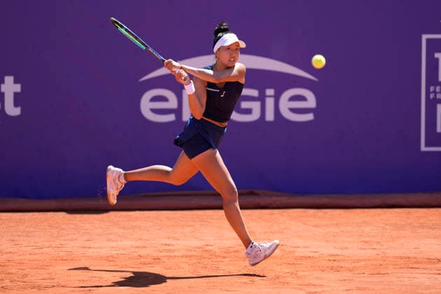 2026 WTA, Tennis Damen Strasbourg 500 - Semi Finals (Day 6) Ann Li in action during the semifinal at the 2026 WTA Internationaux de Strasbourg Women s tennis tournament at the Tennis Club de Strasbourg in Strasbourg, France, on May 22, 2026. Strasbourg France  Copyright: xOwenxHammondx originalFilename:hammond-2026wtai260522_npApU.jpg