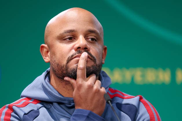 DFB Pokalfinale - 25 26 - Abschluss Pressekonferenz vor FC Bayern München - VfB Stuttgart am 22.05.2026 im Olympiastadion in Berlin Trainer Vincent Kompany (Muenchen) nachdenklich auf der Pressekonferenz