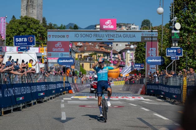 CYCLING - Giro d Italia - Stage 13 - Alessandria - Verbania Photo by IPA ABACAPRESS.COM84970930 - Alberto Bettiol of XDS Astana Team at the stage finish, 109th Giro d Italia 2026 - Stage 13 from Alessandria to Verbania on May 22, 2026 in Verbania, Italy Verbania Italy  Copyright: xIPAxSport ABACAx
