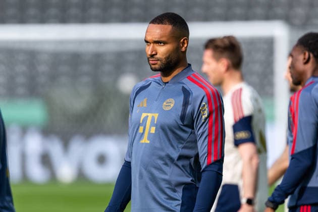 GER, DFB-Pokalfinale, Training und Pressekonferenz, FC Bayern München - VfB Stuttgart. 22.05.2026, Olympiastadion, Olympiastadion, GER, DFB-Pokalfinale, Training und Pressekonferenz, FC Bayern München - VfB Stuttgart. Jonathan Tah (FC Bayern München 4) beim Training Â