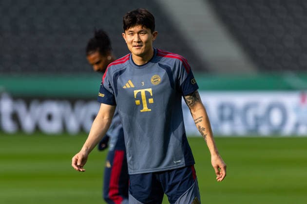 GER, DFB-Pokalfinale, Training und Pressekonferenz, FC Bayern München - VfB Stuttgart. 22.05.2026, Olympiastadion, Olympiastadion, GER, DFB-Pokalfinale, Training und Pressekonferenz, FC Bayern München - VfB Stuttgart. Minjae Kim (FC Bayern München 3) beim Training Â