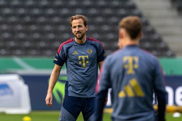 GER, DFB-Pokalfinale, Training und Pressekonferenz, FC Bayern München - VfB Stuttgart. 22.05.2026, Olympiastadion, Olympiastadion, GER, DFB-Pokalfinale, Training und Pressekonferenz, FC Bayern München - VfB Stuttgart. Harry Kane (FC Bayern München 9) beim Training Â