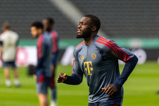 GER, DFB-Pokalfinale, Training und Pressekonferenz, FC Bayern München - VfB Stuttgart. 22.05.2026, Olympiastadion, Olympiastadion, GER, DFB-Pokalfinale, Training und Pressekonferenz, FC Bayern München - VfB Stuttgart. Dayot Upamecano (FC Bayern München 2) beim Training Â