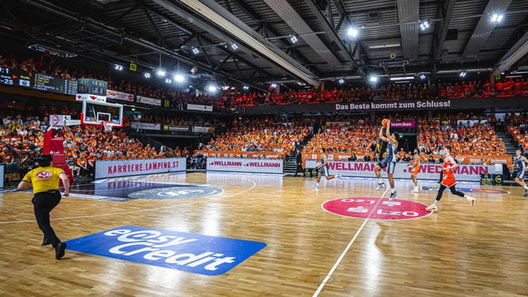 1. Basketball Bundesliga, easyCredit BBL, Saison 2025 2026, Herren, Playoffs, Viertelfinale, Spiel 3, 22.05.2026, RASTA Vechta - ALBA Berlin Jack Kayil ( 7 - ALBA BERLIN) beim Jumpshot Vechta RASTA Dome Niedersachsen Deutschland