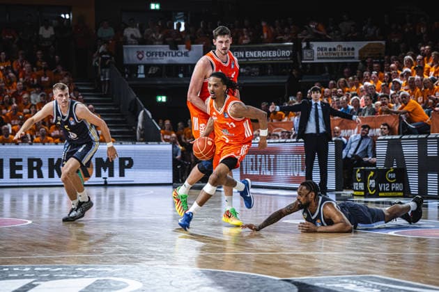1. Basketball Bundesliga, easyCredit BBL, Saison 2025 2026, Herren, Playoffs, Viertelfinale, Spiel 3, 22.05.2026, RASTA Vechta - ALBA Berlin Alonzo Verge ( 11 - RASTA Vechta) in Aktion Vechta RASTA Dome Niedersachsen Deutschland