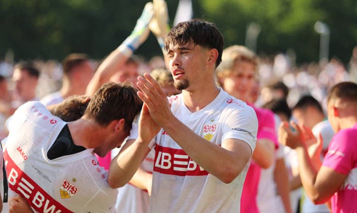 Berlin , Fußball Finale DFB-Pokal Junioren VfL Wolfsburg vs. VfB Stuttgart , Mirza Catovic ( VfB )