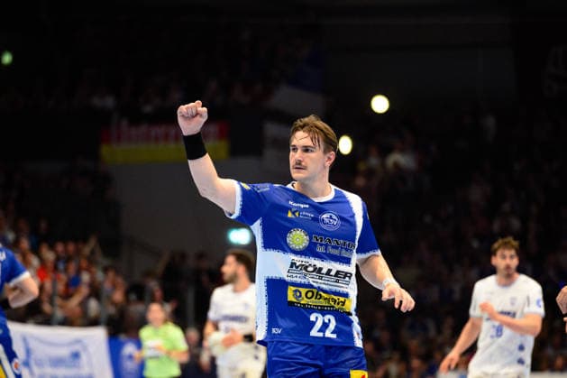 Felix Aellen (ThSV Eisenach, 22) Jubel zum Treffer. GER, ThSV Eisenach gegen TBV Lemgo Lippe, 1. Daikin Handballbundesliga, Handball, 32.Spieltag, Saison 2025 2026, 22.05.2026 GER, ThSV Eisenach gegen TBV Lemgo Lippe, 1. Daikin Handballbundesliga, Handball, 32.Spieltag, Saison 2025 2026, 22.05.2026 Eisenach Copyright: xEibner-Pressefoto MartinxHerbstx EP_MHT