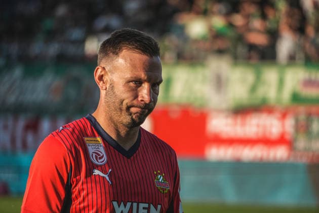 Fussball Österreich, Admiral Bundesliga Europacup-Playoff Finale ECL 2025 2026, SV Oberbank Ried vs. SK Rapid Wien (SKR) - BWT x Oberösterreichische Arena (Ried): Andreas Weimann Copyright: xLukasxBierederx