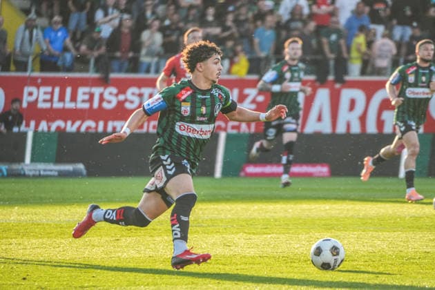 Fussball Österreich, Admiral Bundesliga Europacup-Playoff Finale ECL 2025 2026, SV Oberbank Ried vs. SK Rapid Wien (SKR) - BWT x Oberösterreichische Arena (Ried): Jussef Nasrawe (SV Oberbank Ried) Copyright: xLukasxBierederx
