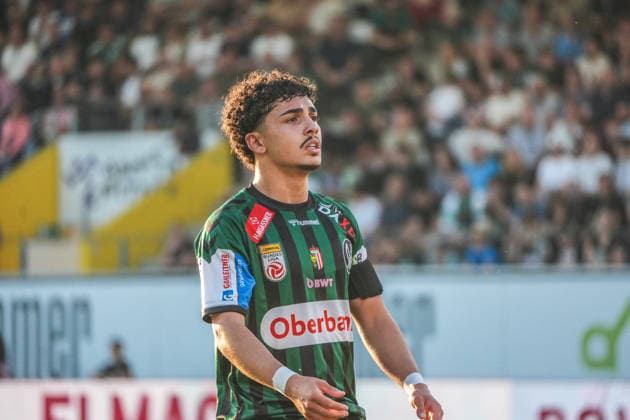 Fussball Österreich, Admiral Bundesliga Europacup-Playoff Finale ECL 2025 2026, SV Oberbank Ried vs. SK Rapid Wien (SKR) - BWT x Oberösterreichische Arena (Ried): Jussef Nasrawe (SV Oberbank Ried) Copyright: xLukasxBierederx