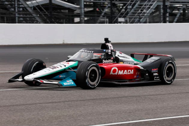 INDIANAPOLIS, IN - MAY 22: Takuma Sato (75) Rahal Letterman Lanigan Racing Honda pulls onto the track during practice for the NTT IndyCar, Indy Car, IRL, USA Series Miller Light Carb Day on May 22, 2026 at Indianapolis Motor Speedway in Indianapolis, IN. (Photo by Jeffrey Brown Icon Sportswire) AUTO: MAY 22 NTT IndyCar Series Miller Lite Carb Day EDITORIAL USE ONLY Icon052226010