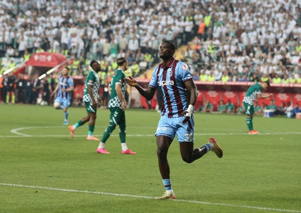 Turkish Cup Final: Trabzonspor v TUMOSAN Konyaspor ANTALYA, TURKIYE - MAY 22: Paul Onuach of Trabzonspor celebrates after scoring a goal during Turkish Cup final between Trabzonspor and TUMOSAN Konyaspor at Corendon Airlines Park Antalya Stadium in Antalya, Turkiye on May 22, 2026. Fatih Hepokur Anadolu Antalya Turkey. Editorial use only. Please get in touch for any other usage.  Copyright: x2026xAnadoluxFatihxHepokurx