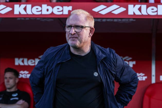 Fussball, Relegation 2026 Saison 2025 2026 Hinspiel Rot Weiss Essen - SpVgg Greuther Fürth 22.05.2026, Stadion an der Hafenstraße Heiko Vogel (Cheftrainer, Greuther Fürth) Essen Stadion an der Hafenstraße Nordrhein-Westfalen Deutschland