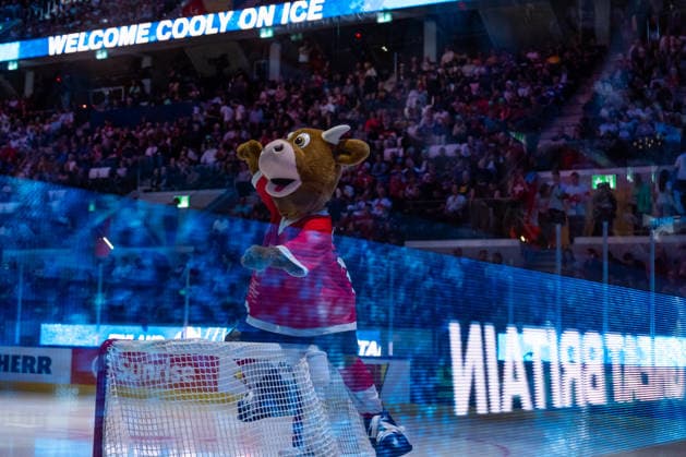 ZURICH, SWITZERLAND - MAY 22: Cooly the Mascot during the Preliminary Round - Group A Match 35 between Finland and Great Britain at the IIHF Ice hockey, Eishockey World Championship, WM, Weltmeisterschaft 2026, Swiss Life Arena on May 22, 2026 in Zurich, Switzerland. Zurich Switzerland Copyright: xTimoxSteinx