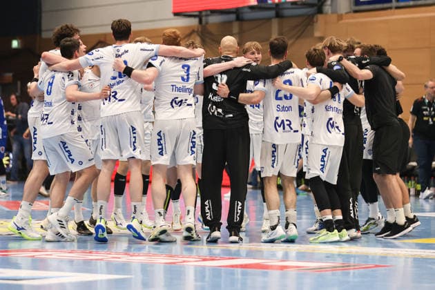 2026.05.22, xkwix, Handball, HBL, ThSV Eisenach - TBV Lemgo Lippe, Werner-Aßmann-Halle, 32.Spieltag, Saison 2025 2026: Das Team aus Lemgo jubelt nach Sieg Photo: xKamilxWilkowskixPressefotoKochx Thüringen Deutschland