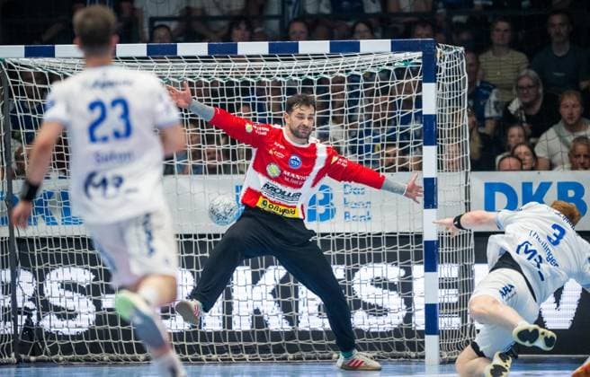 DAIKIN HBL HANDBALL HERREN 1. BL 32. SPIELTAG THSV EISENACH - TBV LEMGO LIPPE ** NUR FÜR REDAKTIONELLE ZWECKE ** EDITORIAL USE ONLY **<p>22 05 2026-Eisenach: DAIKIN HBL Handball 1. Bundesliga Herren Saison 2025 - 2026 32. Spieltag Werner Assmann Halle ThSV Eisenach - TBV Lemgo Lippe im Foto: Torhueter Stanislaw Gorobtschuk (ThSV Eisenach) ( Deutschland Thüringen Eisenach Copyright: SaschaxFromm
