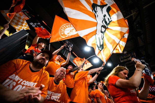 22.05.2026, Rasta Dome, Vechta Basketball, easyCredit Bundesliga, Playoffs Viertelfinale, Rasta Vechta vs. ALBA Berlin Fans Fanblock Vechta