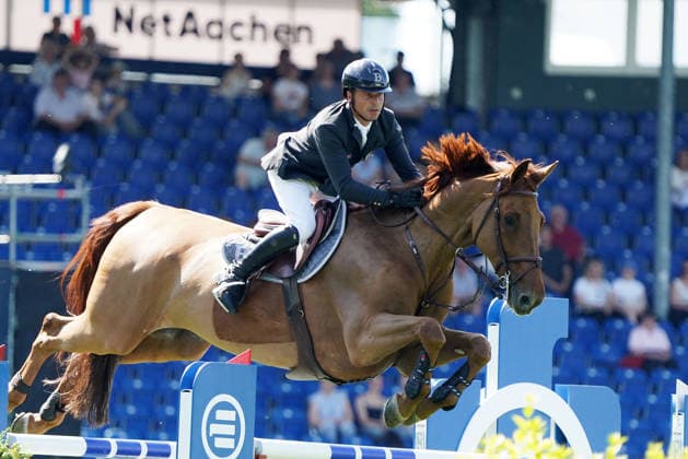 Pferdesports Tschio Aachen 2026 TSCHIO Aachen 2026, 22.5.2026 .AllianzPark Aachen 1. Qualification Rolex Grand Prix CS 15 Springprüfung Fringan de Vesquerie, Julien Epaillard, Frankreich, FRA France