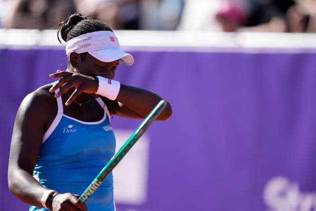 2026 WTA, Tennis Damen Strasbourg 500 - Semi Finals (Day 6) Mboko (CAN) V Cristain (ROU) Victoria Mboko in action during the semifinal at the 2026 WTA Internationaux de Strasbourg Women s tennis tournament at the Tennis Club de Strasbourg in Strasbourg, France, on May 22, 2026. Strasbourg France  Copyright: xOwenxHammondx originalFilename:hammond-2026wtai260522_npK4X.jpg