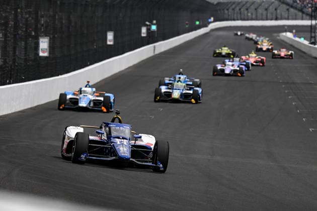 INDIANAPOLIS, IN - MAY 24: Santino Ferrucci (14) HOFT.com AJ Foyt Enterprises Chevrolet drives into turn one during practice on NTT IndyCar, Indy Car, IRL, USA Series Miller Lite Carb Day on May 22, 2026, at the Indianapolis Motor Speedway in Indianapolis, Indiana. (Photo by Michael Allio Icon Sportswire) AUTO: MAY 22 NTT IndyCar Series Miller Lite Carb Day EDITORIAL USE ONLY Icon116260522024