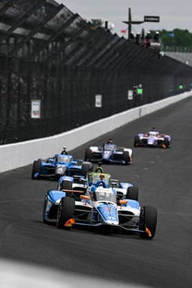 INDIANAPOLIS, IN - MAY 24: Nolan Siegel (6) NTT Data Arrow McLaren Chevrolet drives into turn one during practice on NTT IndyCar, Indy Car, IRL, USA Series Miller Lite Carb Day on May 22, 2026, at the Indianapolis Motor Speedway in Indianapolis, Indiana. (Photo by Michael Allio Icon Sportswire) AUTO: MAY 22 NTT IndyCar Series Miller Lite Carb Day EDITORIAL USE ONLY Icon116260522027