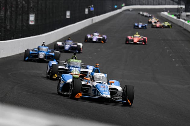 INDIANAPOLIS, IN - MAY 24: Nolan Siegel (6) NTT Data Arrow McLaren Chevrolet drives into turn one during practice on NTT IndyCar, Indy Car, IRL, USA Series Miller Lite Carb Day on May 22, 2026, at the Indianapolis Motor Speedway in Indianapolis, Indiana. (Photo by Michael Allio Icon Sportswire) AUTO: MAY 22 NTT IndyCar Series Miller Lite Carb Day EDITORIAL USE ONLY Icon116260522028