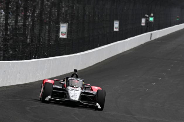 INDIANAPOLIS, IN - MAY 24: Mick Schumacher (47) Rahal Letterman Lanigan Racing Honda drives into turn one during practice on NTT IndyCar, Indy Car, IRL, USA Series Miller Lite Carb Day on May 22, 2026, at the Indianapolis Motor Speedway in Indianapolis, Indiana. (Photo by Michael Allio Icon Sportswire) AUTO: MAY 22 NTT IndyCar Series Miller Lite Carb Day EDITORIAL USE ONLY Icon116260522033