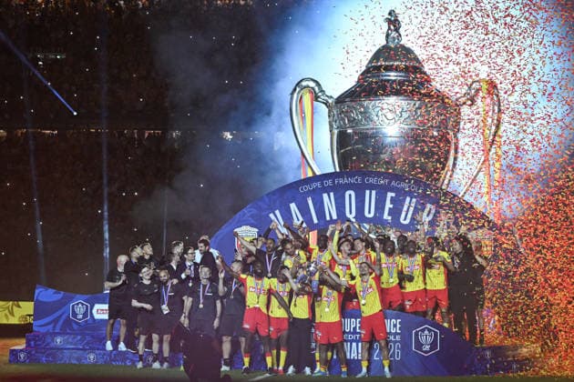French Cup - RC Lens wins over OGC Nice FA RC Lens’ players celebrate their win over during OGC Nice after the French Cup final football match at the Stade de France in Paris on May 22, 2026. Photo by Firas Abdullah ABACAPRESS.COM Paris Ile-de-France France  Copyright: xAbdullahxFiras ABACAx