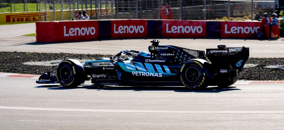 MONTREAL - Formula 1 driver George Russell of Mercedes AMG-Petronas Formula One Team during the Formula 1 Canada Race at the Circuit Gilles Villeneuve on May 22, 2026 in Montreal, Canada. (Photo by DeFodi Images) -