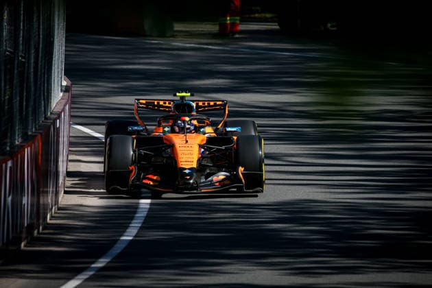 (1) Lando Norris (GBR) - McLaren Mastercard F1 Team - McLaren MCL40 - Mercedes during the Sprint Qualify of Formula 1 AWS Canadian Grand Prix 2026 at Circuit Gilles Villeneuve in Montreal, Canada. Round 7 of the 2026 FIA Formula One World Championship, WM, Weltmeisterschaft held May 22-24, 2026. The Circuit Gilles Villeneuve on Ile Notre-Dame in Montreal, named after the legendary Ferrari driver, hosts the Sprint format for the seventh round. This event weekend features the F1 Sprint format, with a Sprint Shootout and Sprint Race in addition to the standard qualifying session and Grand Prix. Formula 1 AWS Canadian Grand Prix 2026 - Round 7 - Circuit Gilles Villeneuve F1-2026-R07-CAN