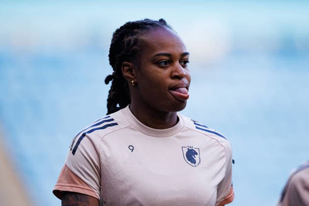 Marie Katoto seen during the OL Lyonnes Official Training Session before UEFA Womens Champions League 2026 final (Maciej Rogowski Ball Raw Images) Oslo Ullevaal Stadion Norway Copyright: xMaciejxRogowskix maciejrogowski_22_05_2026_lyoness-18