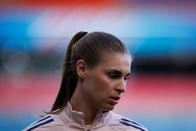 Jule Brand seen during the OL Lyonnes Official Training Session before UEFA Womens Champions League 2026 final (Maciej Rogowski Ball Raw Images) Oslo Ullevaal Stadion Norway Copyright: xMaciejxRogowskix maciejrogowski_22_05_2026_lyoness-25