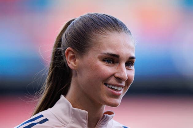 Jule Brand seen during the OL Lyonnes Official Training Session before UEFA Womens Champions League 2026 final (Maciej Rogowski Ball Raw Images) Oslo Ullevaal Stadion Norway Copyright: xMaciejxRogowskix maciejrogowski_22_05_2026_lyoness-31