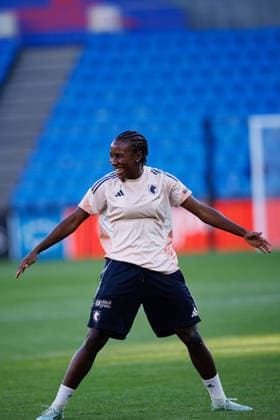 Vicki Becho seen during the OL Lyonnes Official Training Session before UEFA Womens Champions League 2026 final (Maciej Rogowski Ball Raw Images) Oslo Ullevaal Stadion Norway Copyright: xMaciejxRogowskix maciejrogowski_22_05_2026_lyoness-94