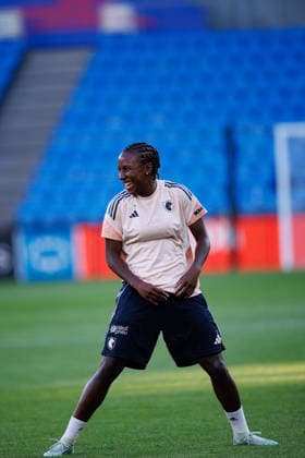 Vicki Becho seen during the OL Lyonnes Official Training Session before UEFA Womens Champions League 2026 final (Maciej Rogowski Ball Raw Images) Oslo Ullevaal Stadion Norway Copyright: xMaciejxRogowskix maciejrogowski_22_05_2026_lyoness-95