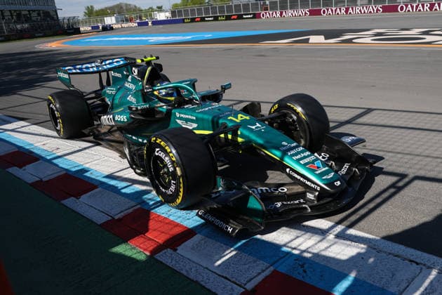RECORD DATE NOT STATED 22nd May 2026; Circuit Gilles Villeneuve, Montreal, Quebec, Canada; 2026 FIA Formula 1 Canadian Grand Prix, Free Practice Day; Fernando Alonso (14) of Spain and Aston Martin Aramco Formula One Team gets close to the wall of champions ArtxVega