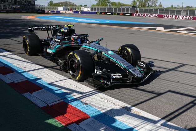 RECORD DATE NOT STATED 22nd May 2026; Circuit Gilles Villeneuve, Montreal, Quebec, Canada; 2026 FIA Formula 1 Canadian Grand Prix, Free Practice Day; Kimi Antonelli (12) of Italy and Mercedes-AMG PETRONAS Formula One Team at the wall of champions ArtxVega