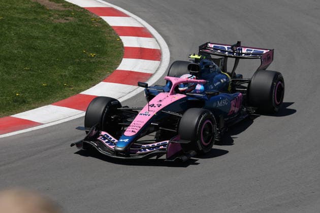 RECORD DATE NOT STATED 22nd May 2026; Circuit Gilles Villeneuve, Montreal, Quebec, Canada; 2026 FIA Formula 1 Canadian Grand Prix, Free Practice Day; Franco Colapinto (43) of Argentina and BWT Alpine Formula One Team at the exit of turn 10 ArtxVega
