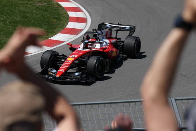 RECORD DATE NOT STATED 22nd May 2026; Circuit Gilles Villeneuve, Montreal, Quebec, Canada; 2026 FIA Formula 1 Canadian Grand Prix, Free Practice Day; Charles Leclerc (16) of Monaco and Scuderia Ferrari HP waves to the fans at the exit of turn 10 ArtxVega