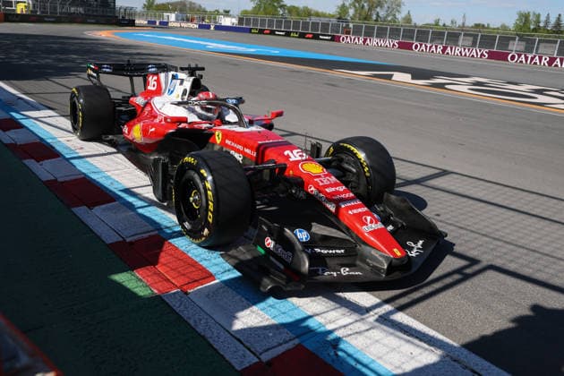 RECORD DATE NOT STATED 22nd May 2026; Circuit Gilles Villeneuve, Montreal, Quebec, Canada; 2026 FIA Formula 1 Canadian Grand Prix, Free Practice Day; Charles Leclerc (16) of Monaco and Scuderia Ferrari HP accelerates near the wall of champions ArtxVega