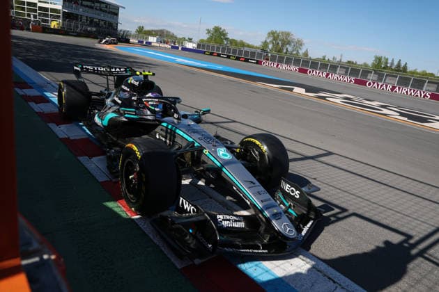 RECORD DATE NOT STATED 22nd May 2026; Circuit Gilles Villeneuve, Montreal, Quebec, Canada; 2026 FIA Formula 1 Canadian Grand Prix, Free Practice Day; Kimi Antonelli (12) of Italy and Mercedes-AMG PETRONAS Formula One Team at the wall of champions ArtxVega